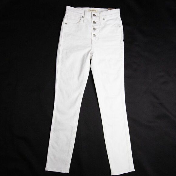 NEW 10" High-Rise Skinny Crop Jeans in Pure Whit, 24 - Picture 4 of 14